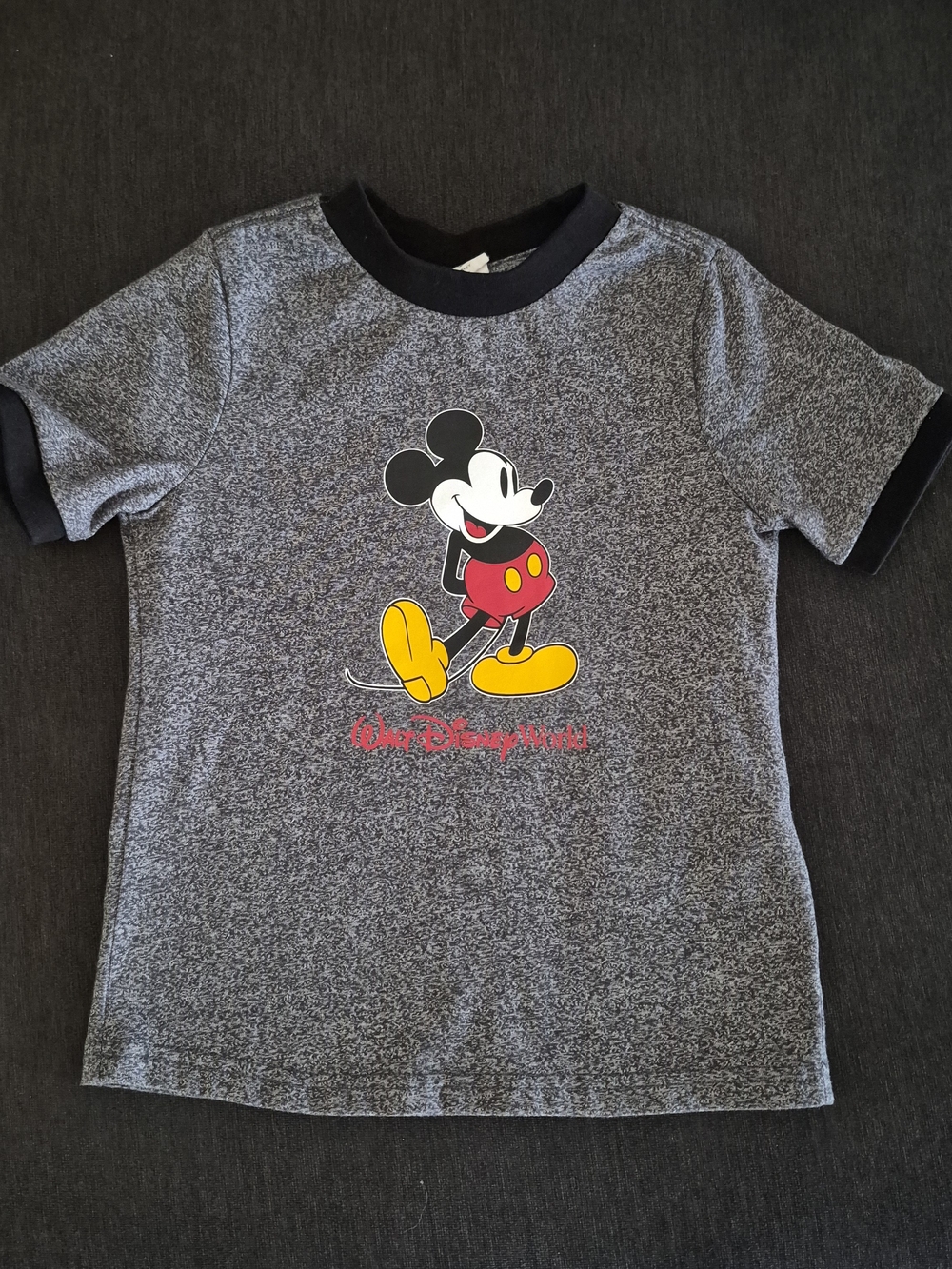 Disney Gray Ringer Tee with Mickey Mouse Graphic